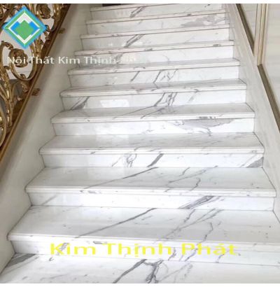 Cầu thang đá hoa cương trắng volakas Cầu thang đá hoa cương trắng volakas