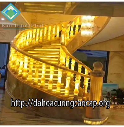 Cầu thang đá hoa cương vàng onyx xuyên sáng cẩm thạch Cầu thang đá hoa cương vàng onyx xuyên sáng cẩm thạch