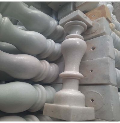 Đá hoa cương lan can màu trắng ms1 Đá hoa cương lan can màu trắng ms1