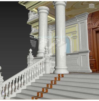 Đá hoa cương lan can màu trắng ms10 Đá hoa cương lan can màu trắng ms10