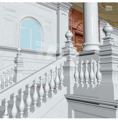 Đá hoa cương lan can màu trắng ms2 Đá hoa cương lan can màu trắng ms2