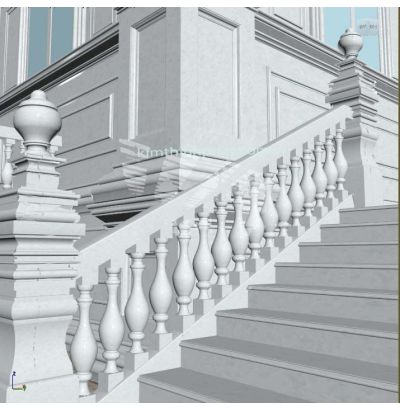 Đá hoa cương lan can màu trắng ms3 Đá hoa cương lan can màu trắng ms3