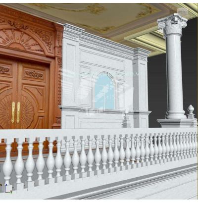 Đá hoa cương lan can màu trắng ms9 Đá hoa cương lan can màu trắng ms9