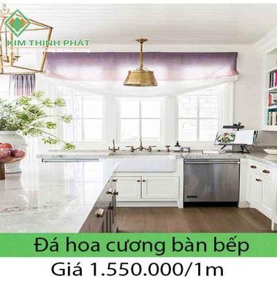 Đá hoa cương trắng vân mây ốp mặt bàn bếp KFS 3022 Đá hoa cương trắng vân mây ốp mặt bàn bếp KFS 3022