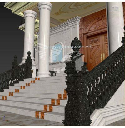 Lan can đá hoa cương vàng 001 Lan can đá hoa cương vàng 001