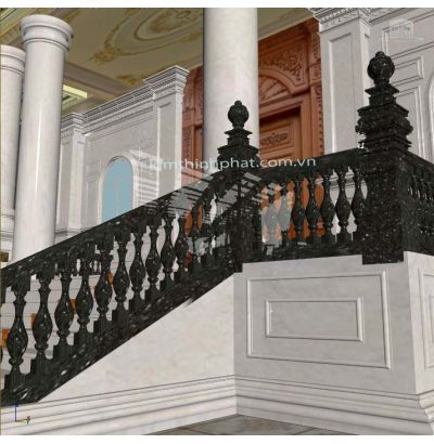 Lan can đá hoa cương vàng 001 Lan can đá hoa cương vàng 001