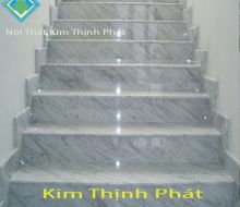 Đá hoa cương cầu thang trắng vân mây