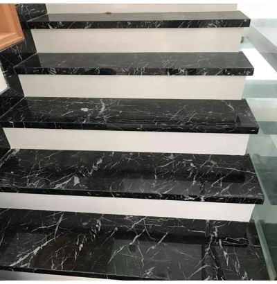 Cầu thang đá hoa cương đen tia chớp Cầu thang đá hoa cương đen tia chớp