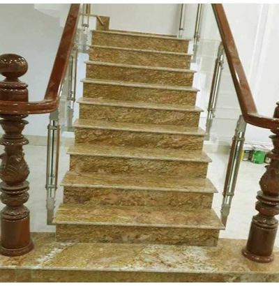 Cầu thang đá hoa cương vàng hoàng gia Cầu thang đá hoa cương vàng hoàng gia