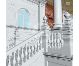 Đá hoa cương lan can màu trắng ms2 Đá hoa cương lan can màu trắng ms2