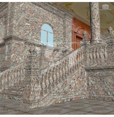 Đá hoa cương lan can màu trắng ms2 Đá hoa cương lan can màu trắng ms2