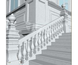 Đá hoa cương lan can màu trắng ms3 Đá hoa cương lan can màu trắng ms3