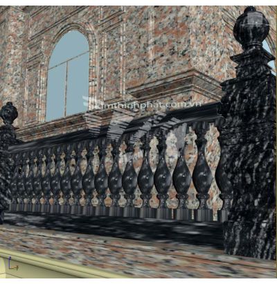 Đá hoa cương lan can màu trắng ms4 Đá hoa cương lan can màu trắng ms4