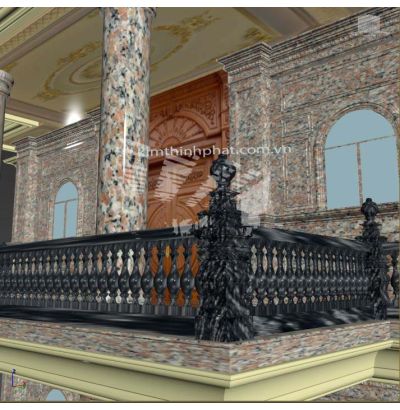 Đá hoa cương lan can màu trắng ms4 Đá hoa cương lan can màu trắng ms4