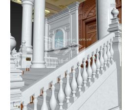 Đá hoa cương lan can màu trắng ms7 Đá hoa cương lan can màu trắng ms7